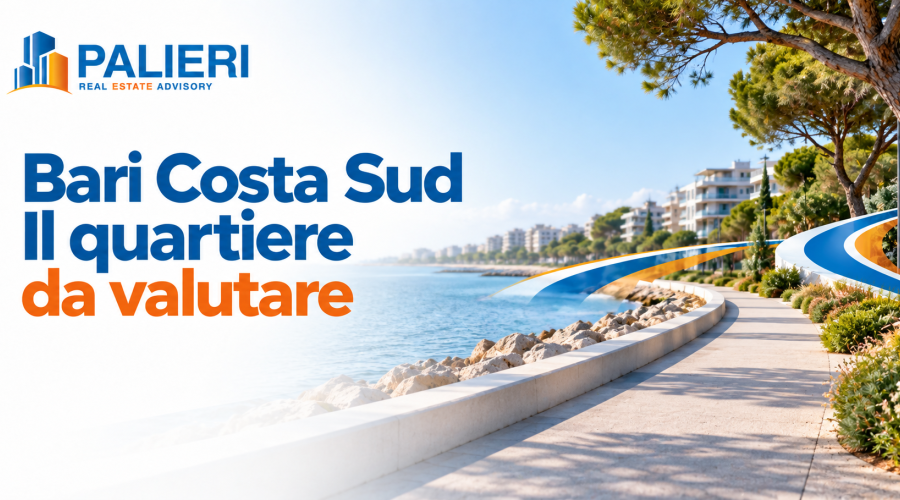 Copertina Palieri su Bari Costa Sud con paesaggio costiero illustrativo
